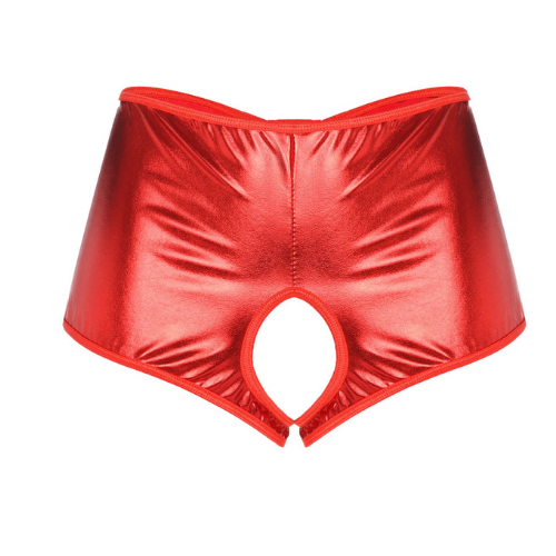 Fantezi Kırmızı Özel Bölgeleri Açık Parlak Külot