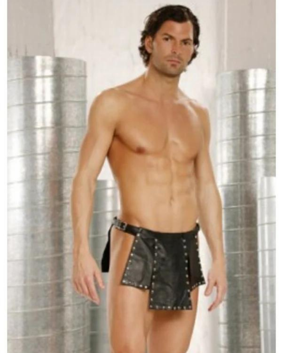 Fantezi Seksi Deri Erkek Gladyatör Kostümü