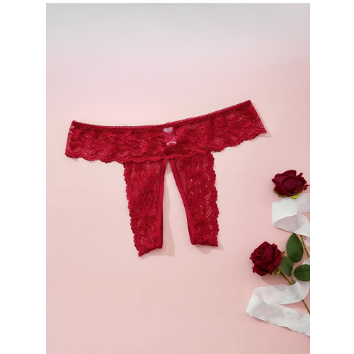 Fantezi Kadın 3'lü Özel Bölgeleri Açık Dantelli Tanga seti