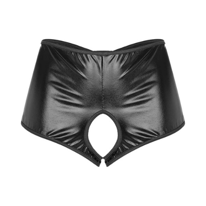 Fantezi Siyah Özel Bölgeleri Açık Parlak Külot