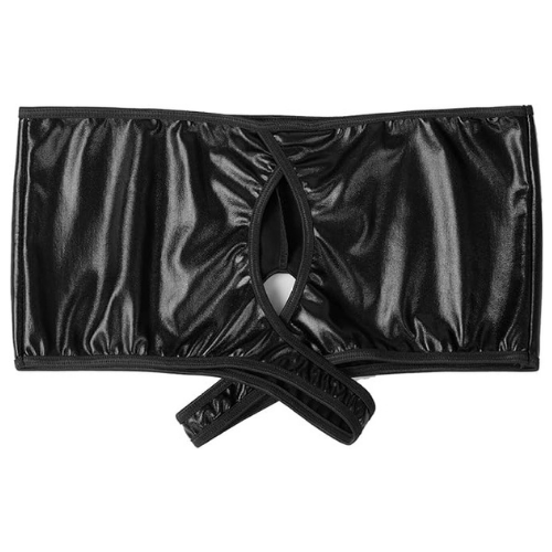 Fantezi Siyah Özel Bölgeleri Açık Parlak Külot