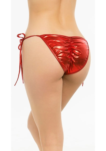 Büyük Beden Fantazi Aşk Kırmızısı Seksi Yandan Bağlamalı String - Külot