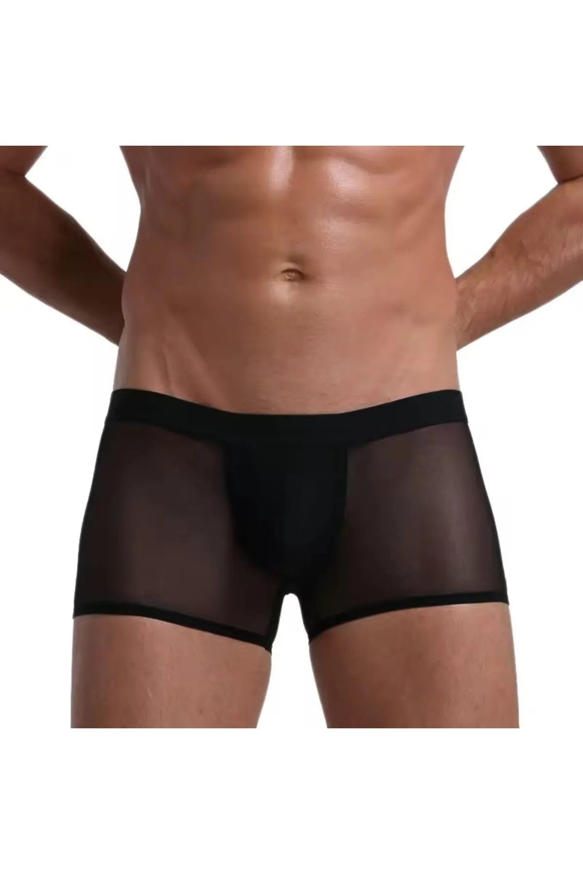 Fantezi Transparan Tül Erkek Boxer Fantezi Tanga