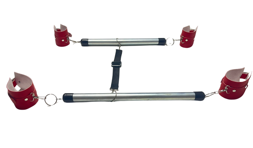 Fantezi Seksi Deri Borulu Kırmızı El Ayak Kelepçesi