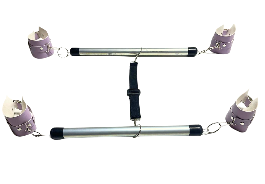 Fantezi Lila Deri Seksi Borulu Yatak Kelepçesi