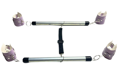 Fantezi Lila Deri Seksi Borulu Yatak Kelepçesi