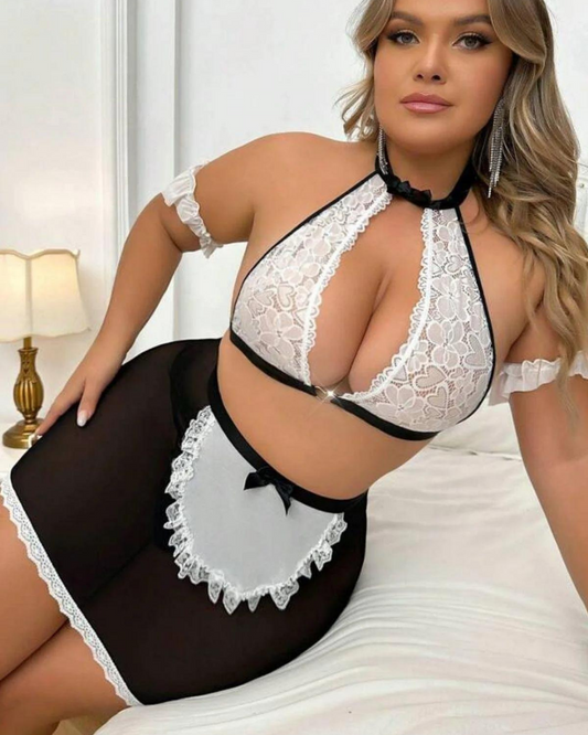 Fantazi Seksi Halkalı Dantelli Babydol Gecelik