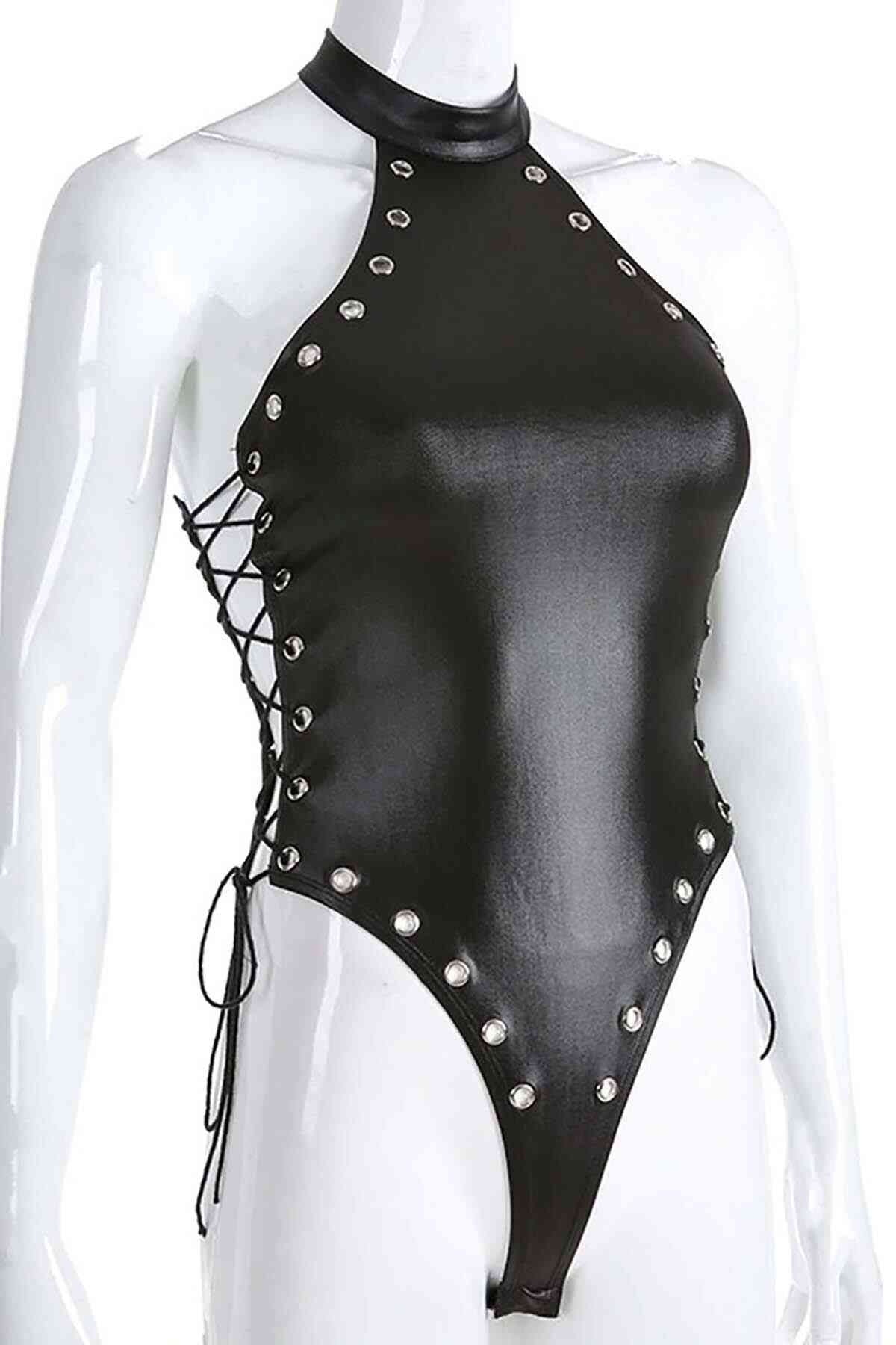 Fantezi Yanları Kuş Gözlü Yandan Bağlamalı Seksi Babydol