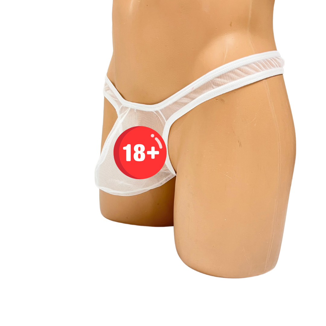 Fantezi Seksi Beyaz Transparan Erkek İç Çamaşırı